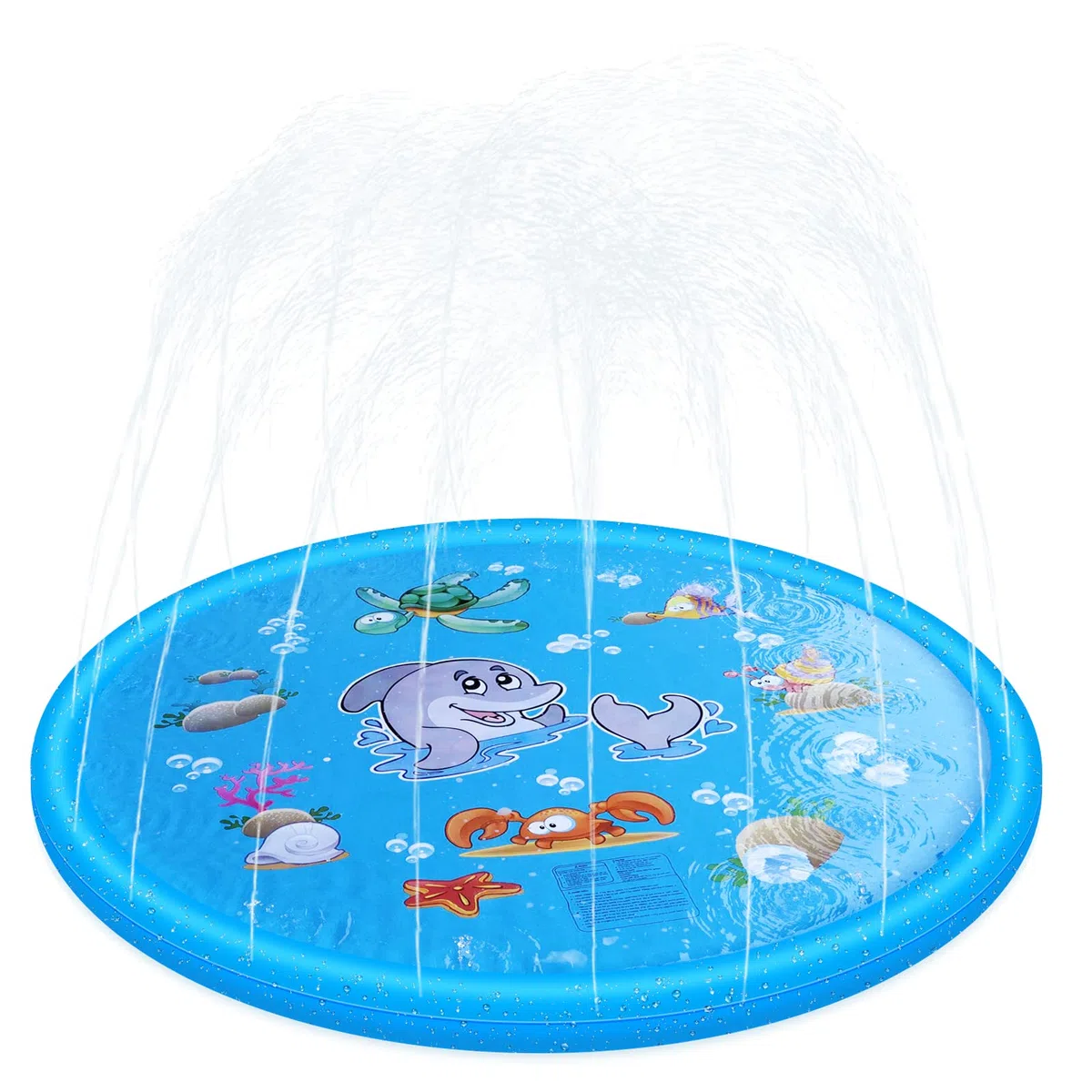 Anpro Sprinkler Splash Pad, tappetino da gioco con 15 strisce antiscivolo, per bambini, cani e animali domestici, 170 cm