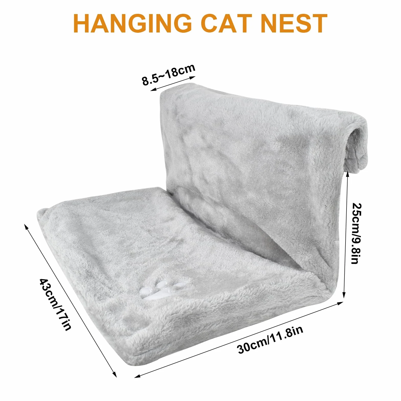 Cuccia da Termosifone per Gatti, Letto per Termosifoni per Gatti, Appendere Amaca Gatto Termosifone Letto Gatto, Amaca per Riscaldatori, Termosifoni per Tutti i Comuni (Grigio)