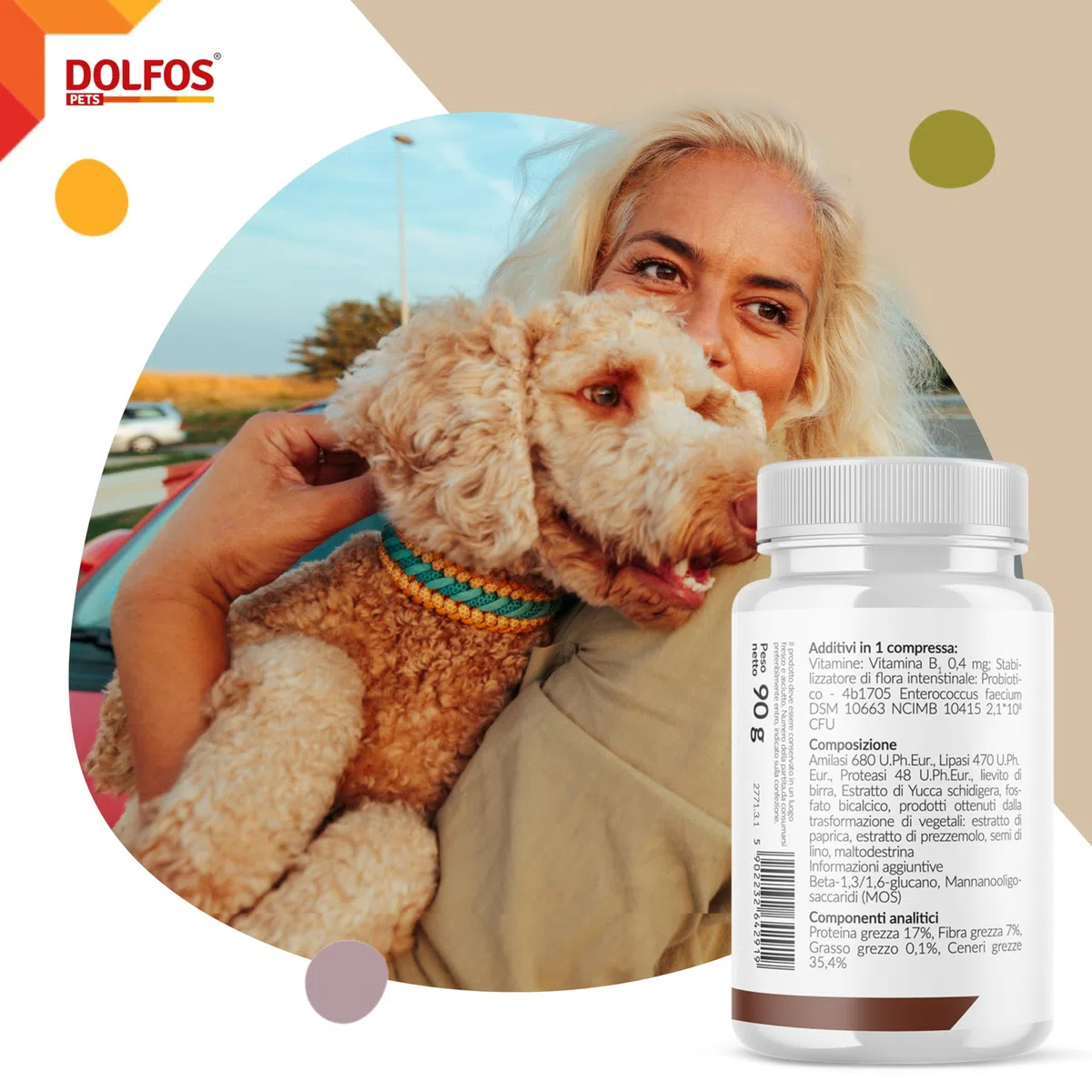 Dolvit Cayenne Coprofagia Cane - 90 Pastiglie masticabili disabituanti, Integratore naturale