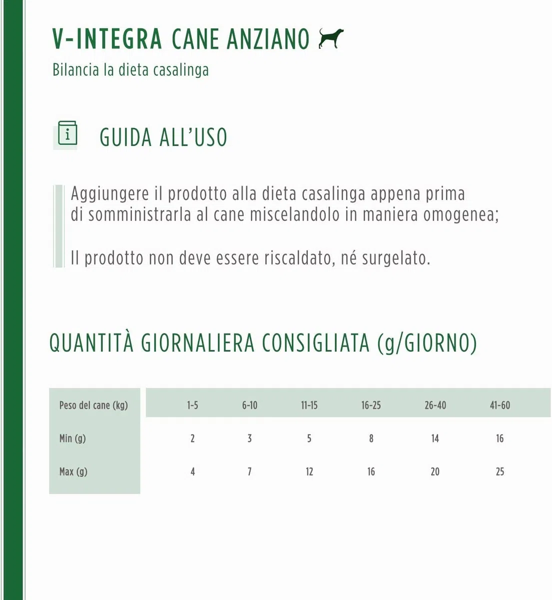 V-INTEGRA Cane Anziano 200g, Integratore Completo Ricco di Vitamine e Minerali per Dieta Casalinga e BARF, V Integra Multivitaminico Cane, Made in Italy