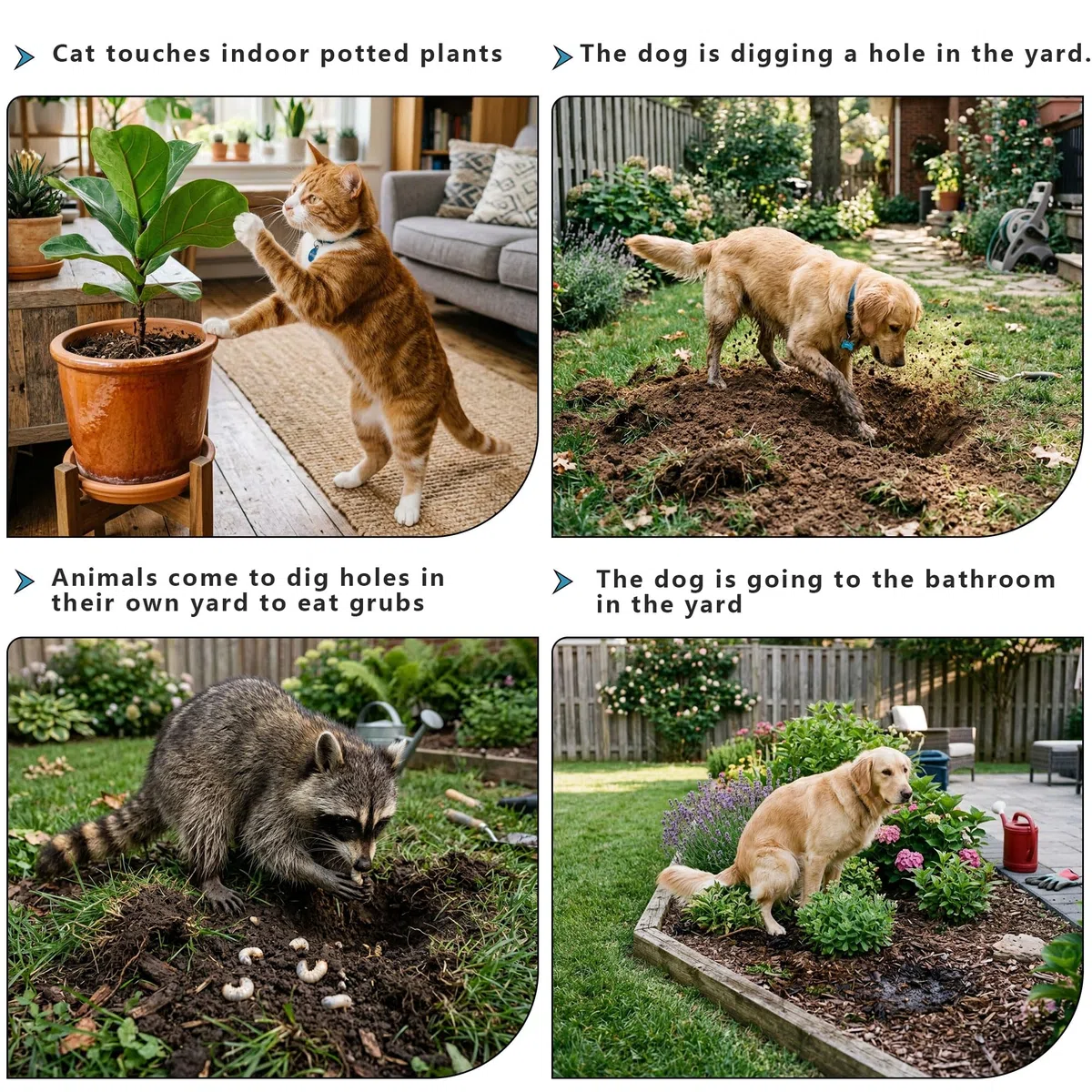 Tappetino repellente per animali domestici, bianco, 2 m, con 8 picchetti a terra, 8 fascette con zip, tappetino repellente per gatti con punte delicate per giardino/cortile, tappetino