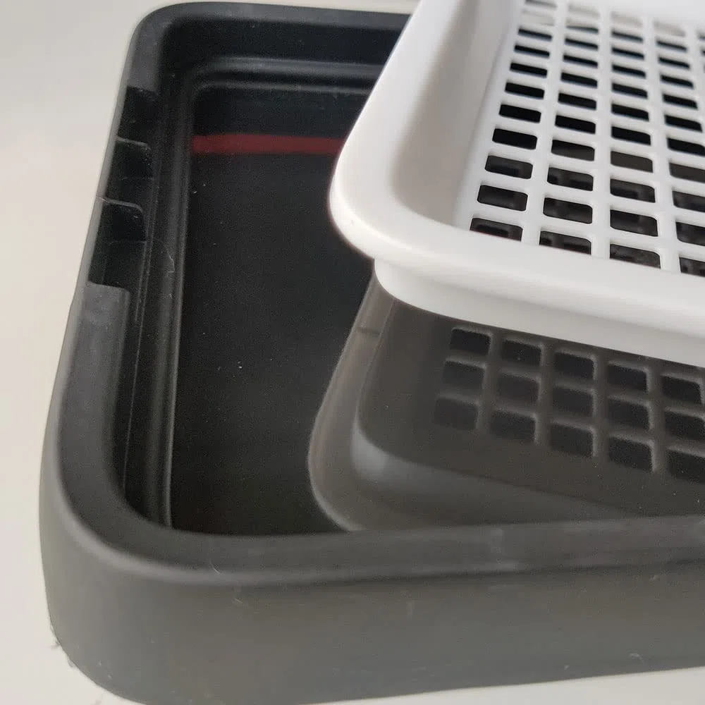 Oncpcare Lettiera per porcellini d'India con griglia, lettiera per topi, per gabbia, bagno ad angolo, vasino per creature, accessori per gabbia di cincillà