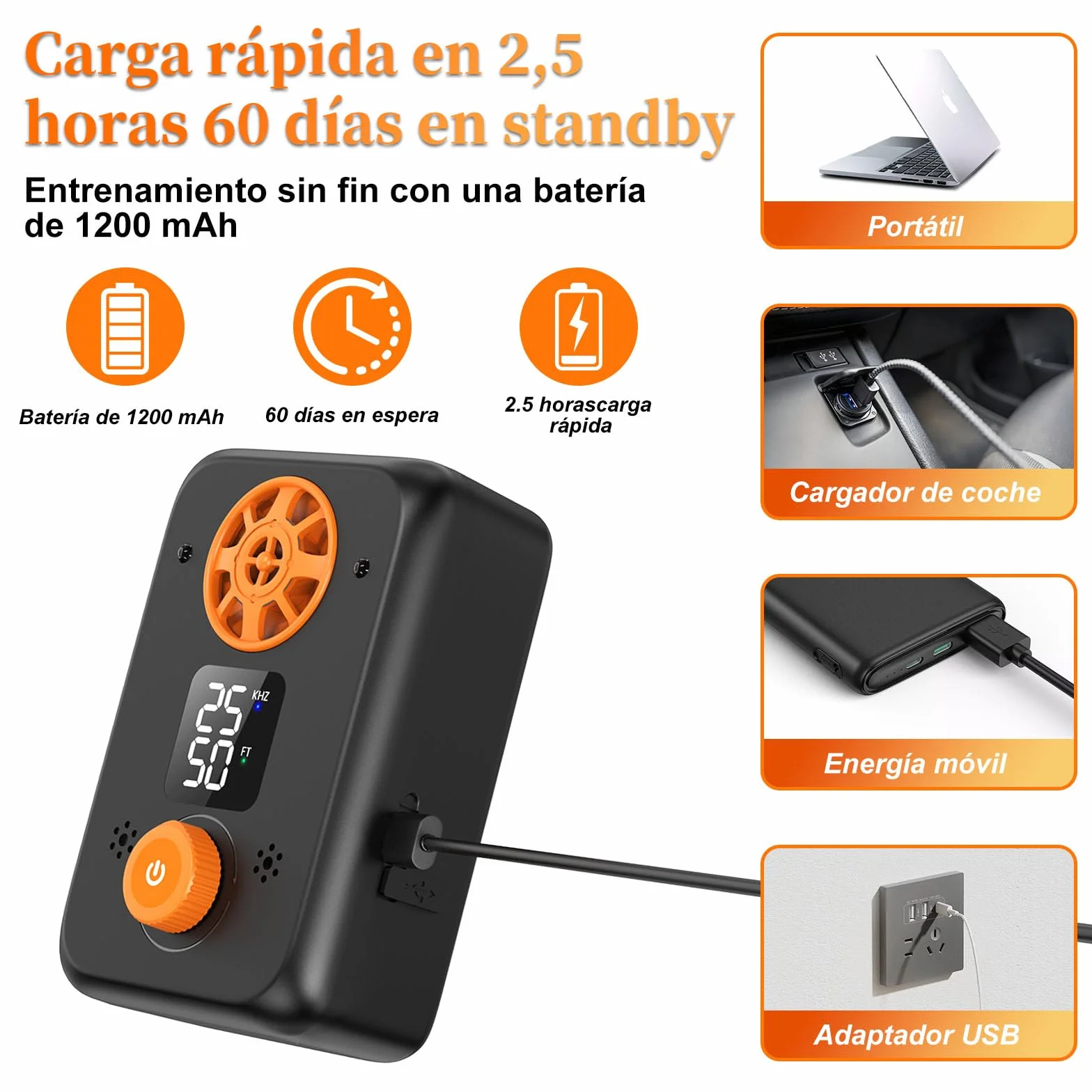Dispositivo Antiabbaio per Cani Ultrasuoni - Ultrasuoni per Cani Ferma Abbaio Automatico con 5 modalità Frequenza, 3 Portate, Interno/Esterno Efficace