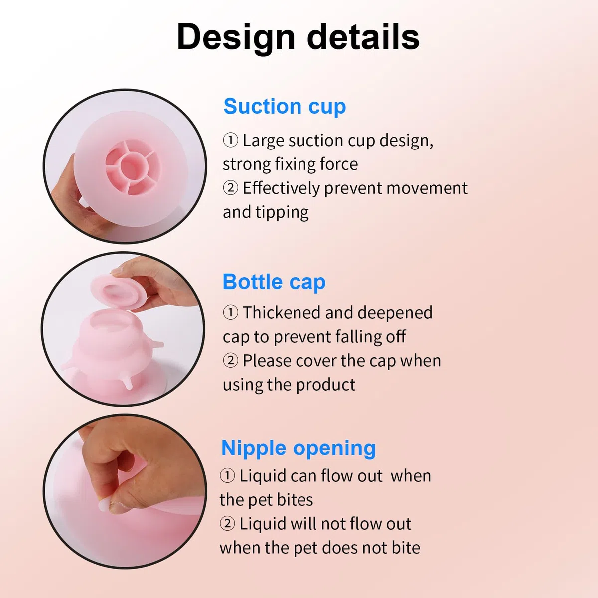 Lyreh Bevitore per Cuccioli con Quattro Tettarelle Finte, Stazione di Alimentazione Latte Cuccioli in Silicone Rosa Biberon a Prova Perdite Stazione di Allattamento per Neonati Cani Gattini