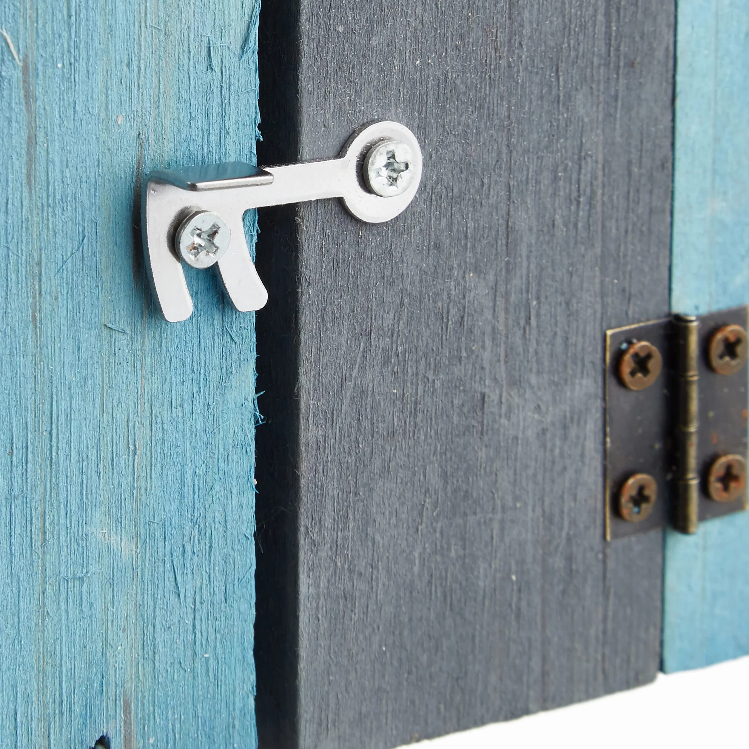 Relaxdays Nido artificiale casetta per uccellini legno, appendere, porta piccola apertura HLP: 24,3 x 17 x 12 cm, celeste
