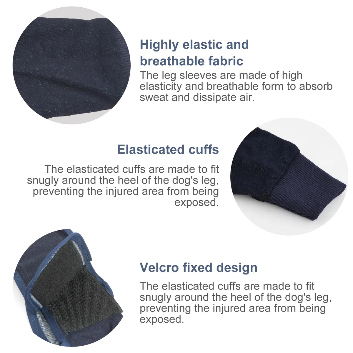 Joyan Tuta Postoperatoria per Cane, Ginocchiera e Fascia Elastica per Gamba e Gomito, Supporto Ferite Addominali, Anti-Leccatura, Recovery Sleeve Cane, Protettore Cutaneo, Blu (L)