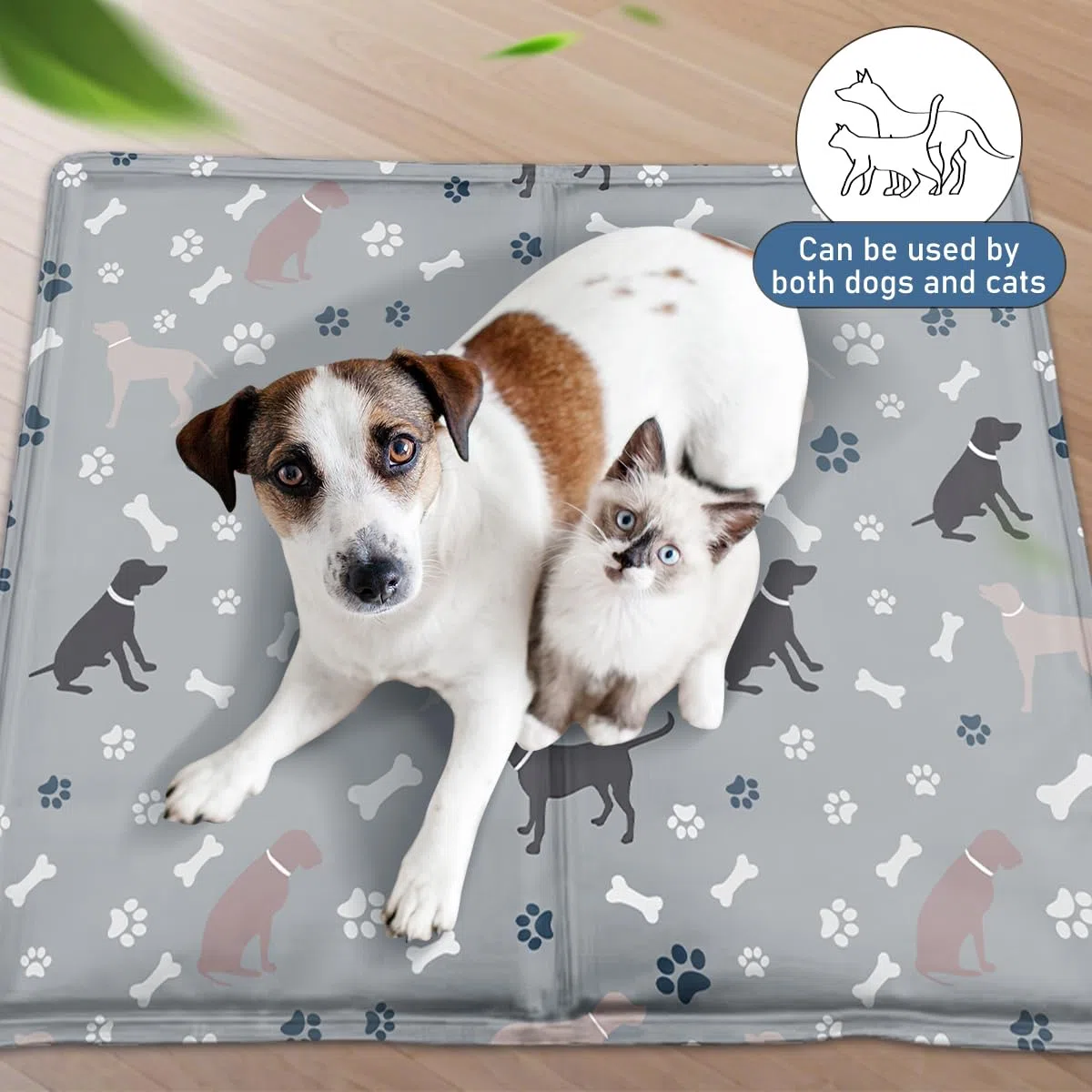 Tappetino Refrigerante Cane,60X50cmTappeto Refrigerante per Cani,Tappetino Refrigerante Gatto con Gel Non Tossico,Tappeto Refrigerante per Gatti Mantieni il Tuo Animale Fresco Dentro/Fuori-Grigio