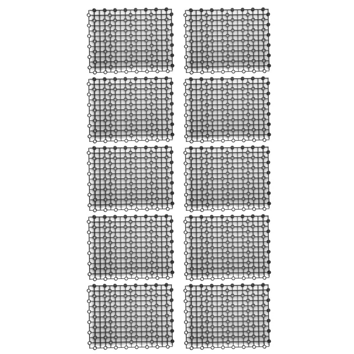 Pannello isolante per acquario, piastra filtrante multifunzione in PVC da 10 pezzi per acquari per pesci, gamberetti e tartarughe, resistente e durevole (Nera)
