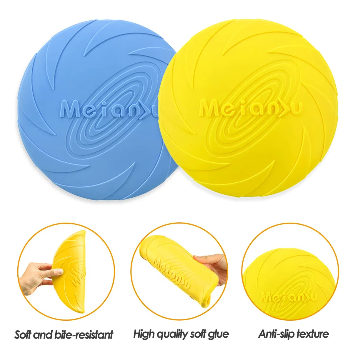 2 Pezzi Frisbee per CaniFrisbea, Giocattoli per Addestramento e Giochi Outdoor