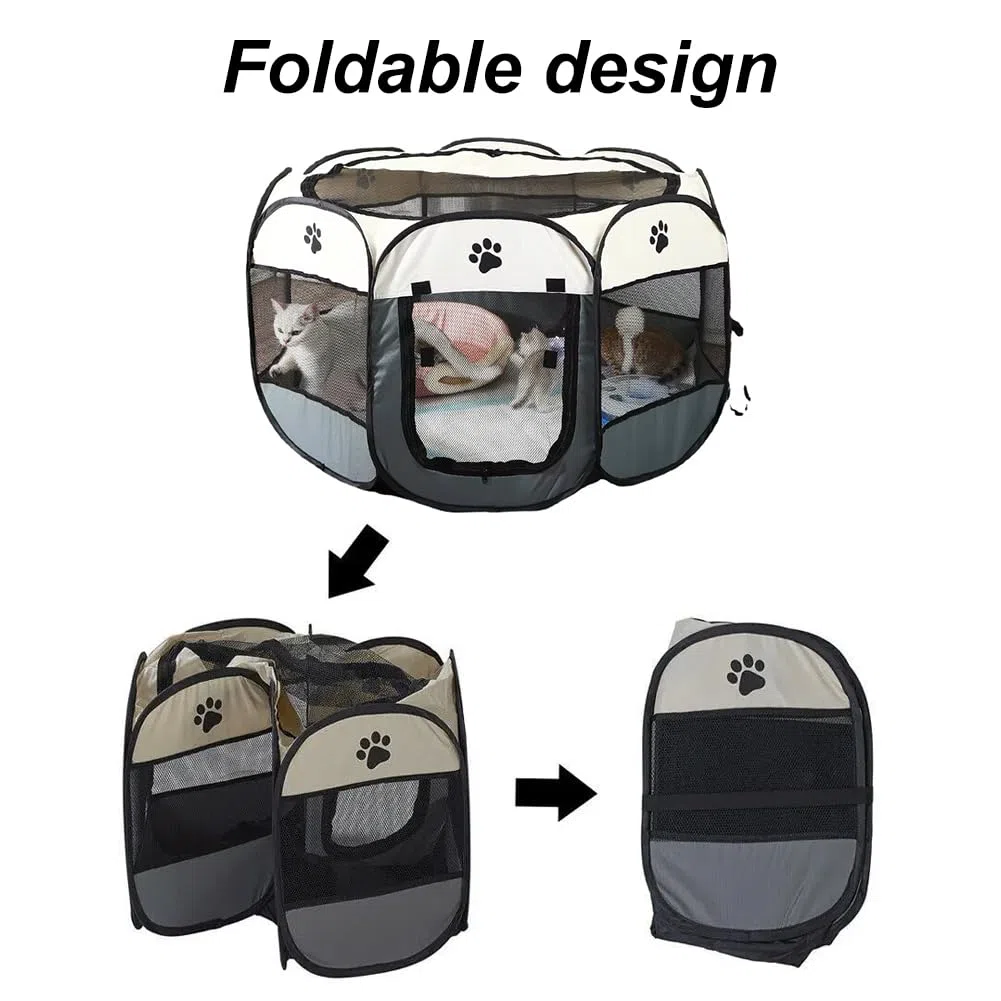 Recinto per Cani da Interno,Box Pieghevole Per Animali Domestici,Box Per Gatti,Cani Per Interno,Recinto Pieghevole,Box per Cuccioli per Piccoli Animali,74 x 74 x 43cm