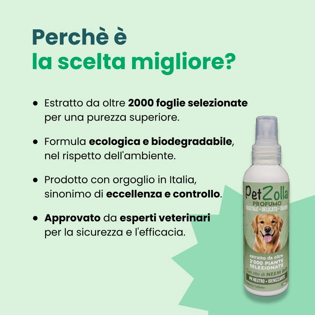 Profumo per cani lunga durata con olio di neem, timo e argan 150ml, profumo cane naturale a ph neutro sicuro anche per cuccioli, profumo cani professionale - Made in italy