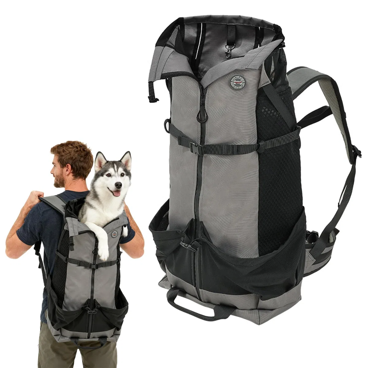 PETCUTE Zaino per Cani,Zaino Traspirante per Gatti con fodera Impermeabile,Trasportino Pieghevole per Cani con Imbracatura di Sicurezza,Imbottitura Rimovibile, per Viaggi,Passeggiate all'aperto
