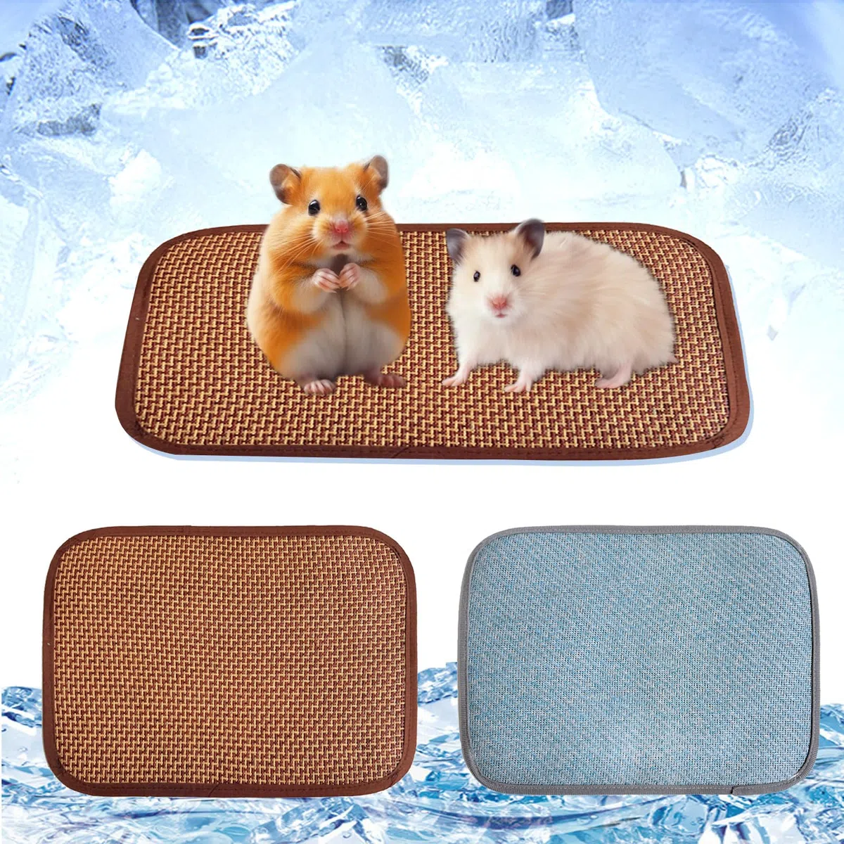 FOSDCIK 2 PCS Tappetino Refrigerante per Coniglio Cani, 30x20cm Piccoli Animali di Raffreddamento Mat, Tappeto Rinfrescante per Cani Gatti in Estate