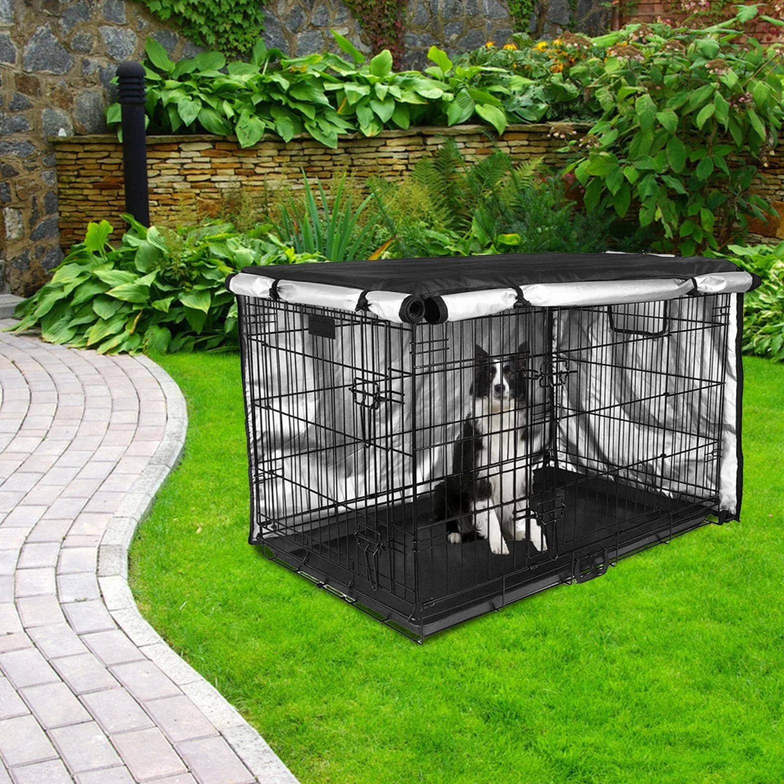 Copertura impermeabile per gabbia per cani | Copertura per gabbia per cani | Copertura per cassa da viaggio per cani in tessuto Oxford | Copertura per cassa per cani piccola, media e grande per canile