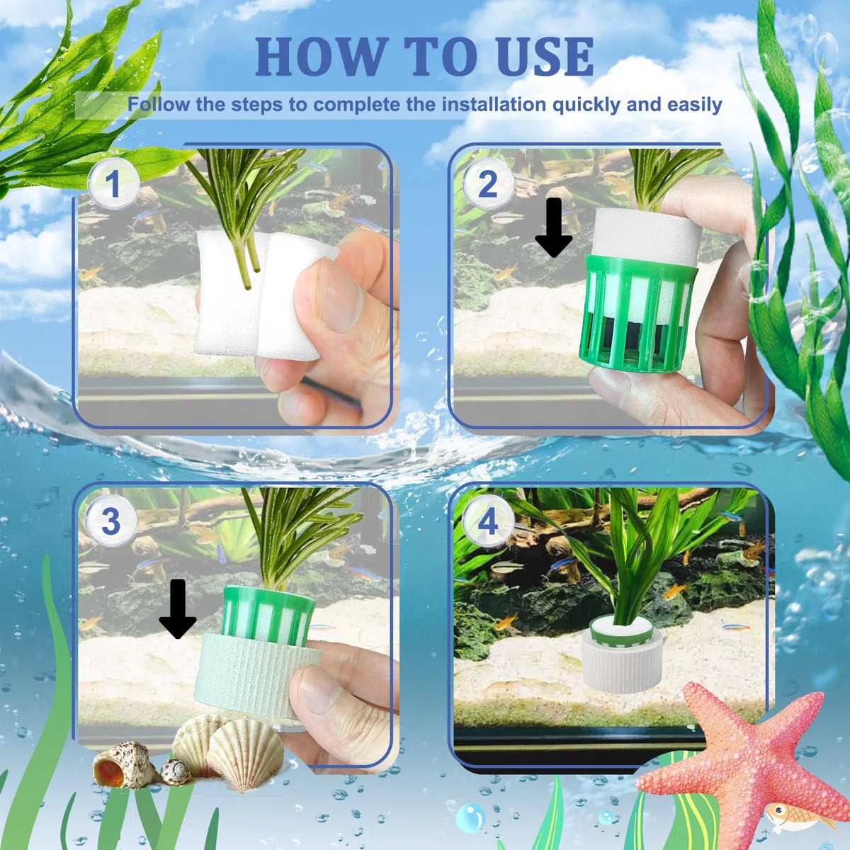 15 Pack Acquario Pianta Pesi, Pianta Pesi per Serbatoio di Pesce, Anti-Floating Acquario Fisso Anello Ancore per Paesaggio Decorazione Accessori
