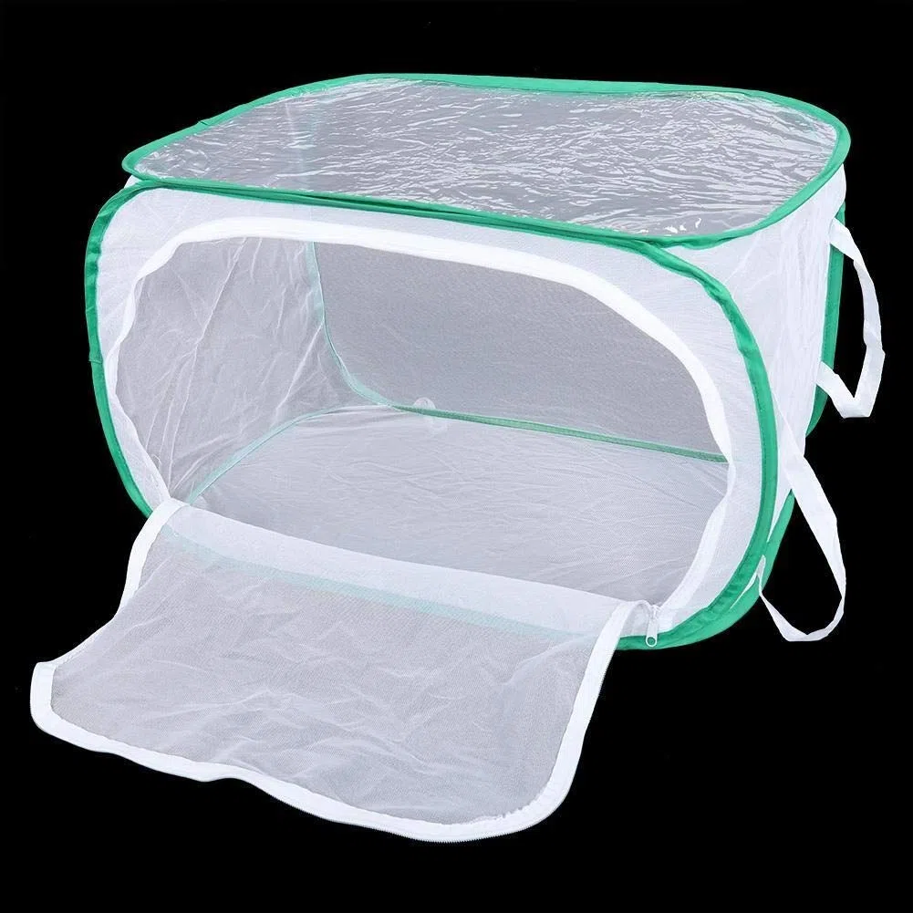 MAGT Gabbia Habitat Gabbia per Insetti, 40 × 40 × 60 cm Pieghevole Portatile Rete in Filato di Poliestere per Piante Frutta Verdura (L)