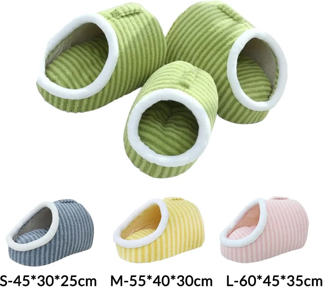 Zentrics Cozy Hideaway Pet Bed, Zentrics Dog Bed, Small Cat Beds for Indoor Cats, Cozy Pet Hideaway Bed for Dogs, Thick Fleece Warm Slipper Pet Bed, for Small Medium Pets (L,Green)