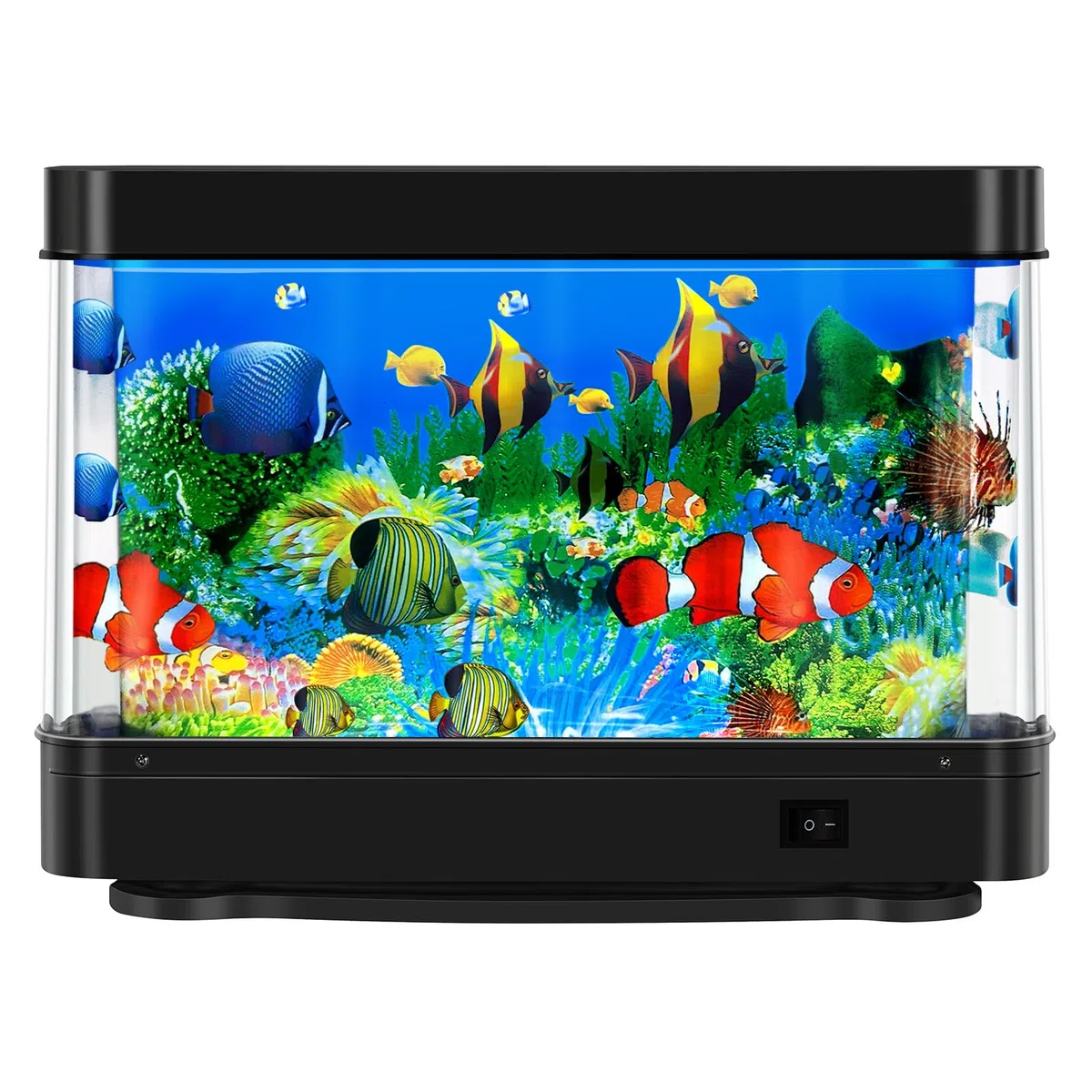 DoubleCare Lampada per Pesci, Lampada Virtuale con Pesci in Movimento, Decorazione Artificiale per Acquario, Decorazioni Realistiche per Acquario Artificiale per Camera da Letto e Ufficio - Nero