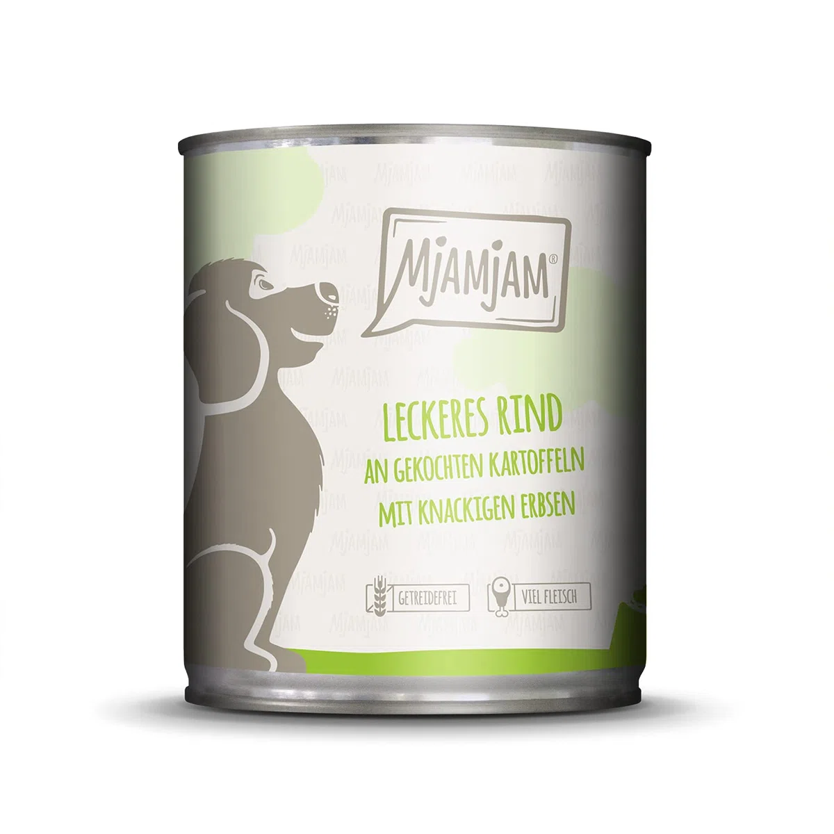 MjAMjAM - cibo umido premium per cani - delizioso manzo su patate bollite con piselli croccanti, confezione da 6 (6 x 800 g), naturale con carne extra