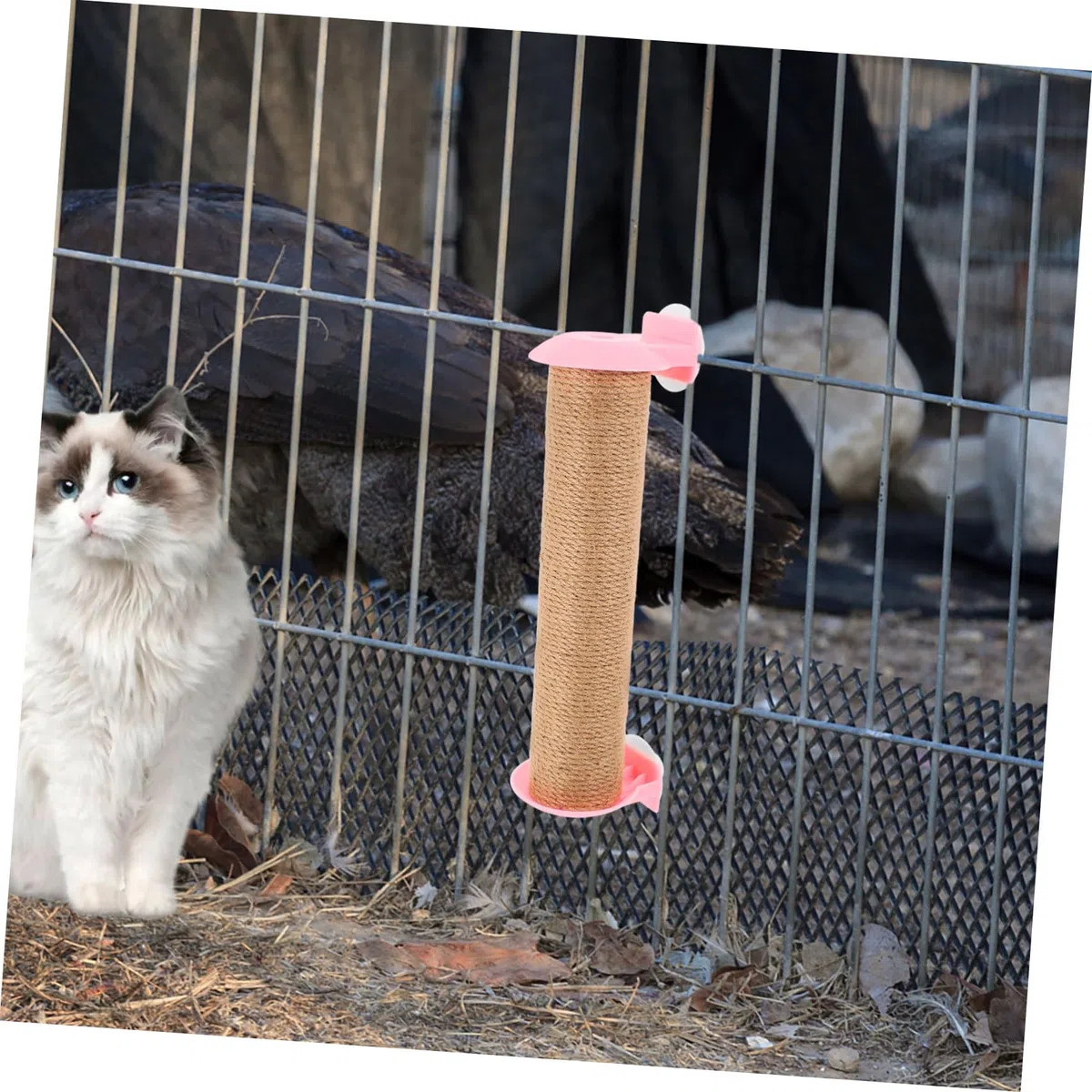 Sosoport Ricambio Tiragraffi Multifunzionale in Corda di Juta Rosa per Gatti Compatibile Gabbia per Uso Indoor e Gatti Piccoli