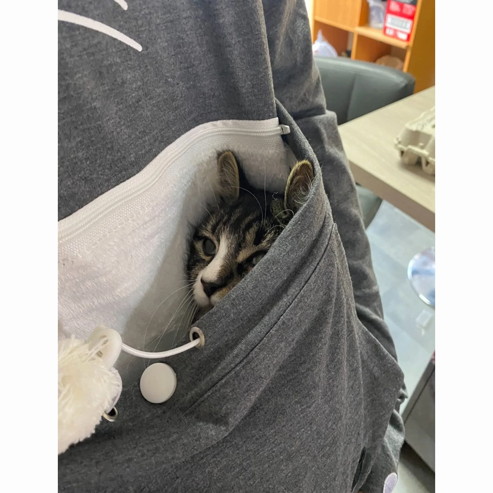 Donna Felpa con Tasca Moda Felpa con Cappuccio Sweatshirt Tasca Porta Gatti Cani E Animali Hoody Moda Felpe Casual Carrier Top Canguro Animale Domestico Cane Gatto Marsupio Grande Felpa con Cappotto