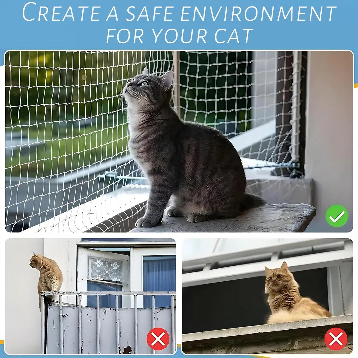 Rete per Gatti Balcone,3*10m Rete per Gatti,Rete Anti Uccelli, Anti piccioni,Rete da Giardino,Colore Trasparente,Leggero ma Resistente,può Essere riutilizzato per Proteggere Animali Domestici Piante