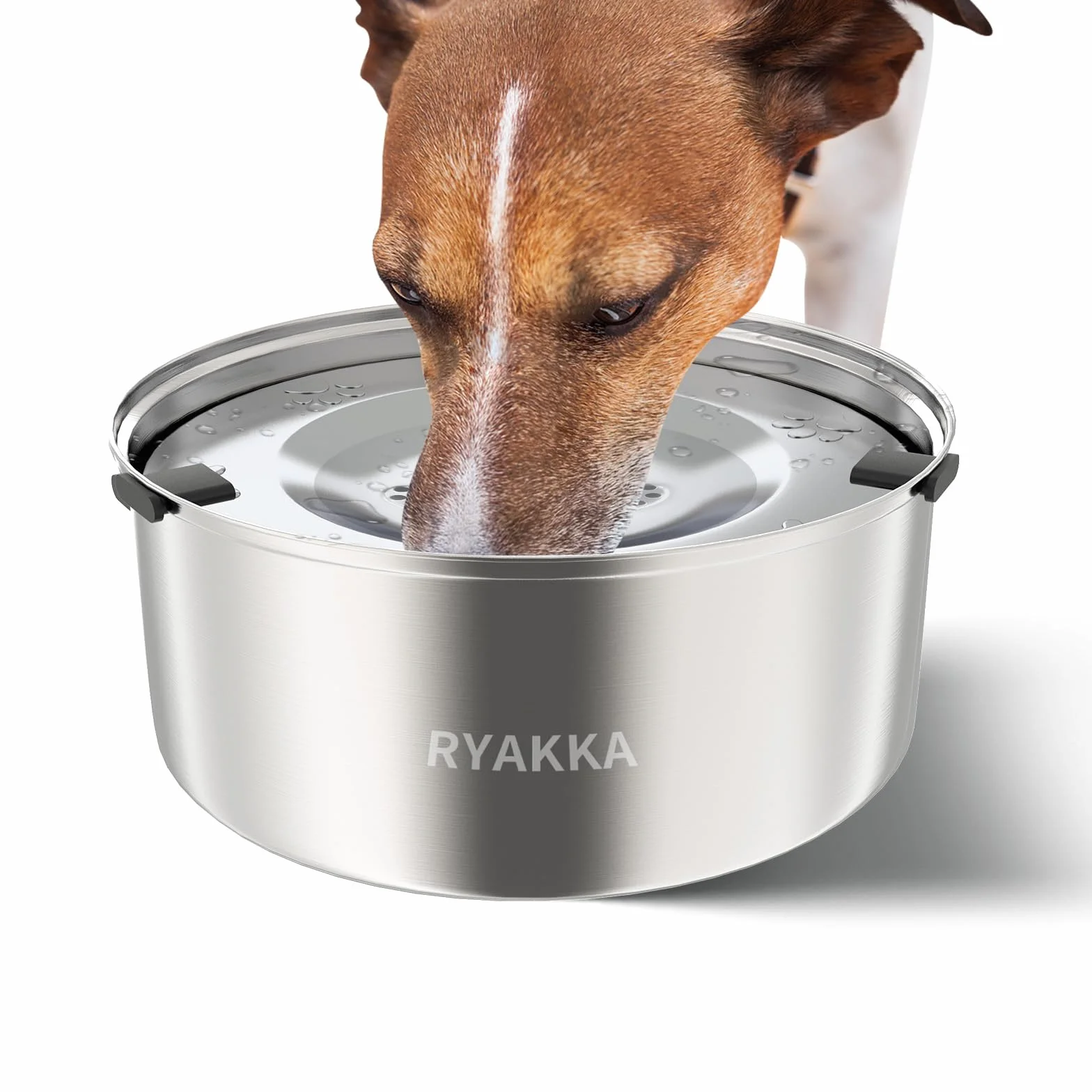 Ciotola d'acqua per cani, 3 l, grande capacità, in acciaio inox, anti-fuoriuscita, erogatore di acqua per cani a bere lentamente, per animali domestici (non include fliter)