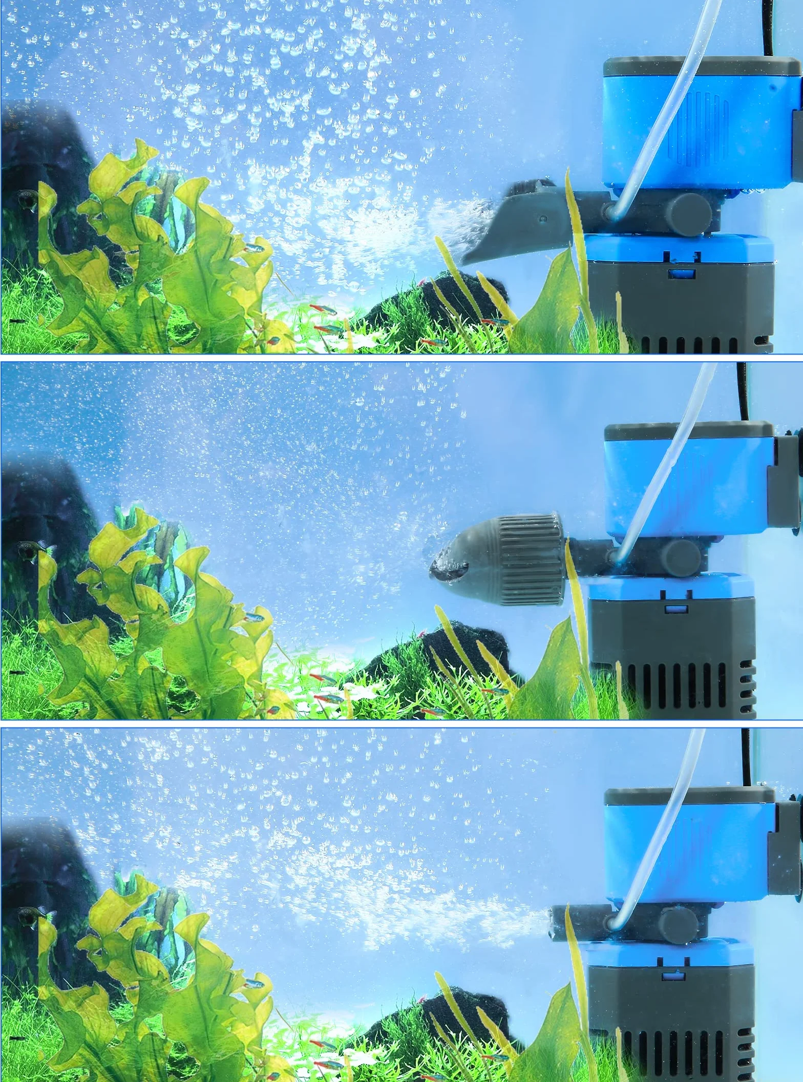 42W Filtro Acquario Interno con Flusso 2200 L/H per Acqua Pulita, Flusso d'Aria Regolabile, Basso Rumore e Silenzioso (42w)