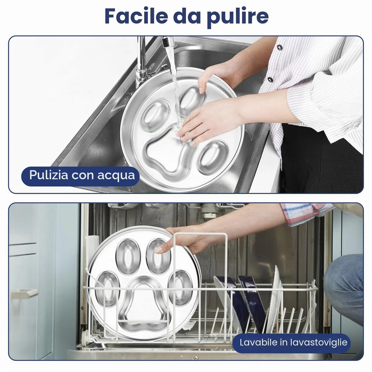 PETTOM Ciotola Anti Ingozzamento Acciaio Inox, Ciotola per Cani Anti Ingozzamento Ø21 cm, Ciotola Cane Slow Feeder