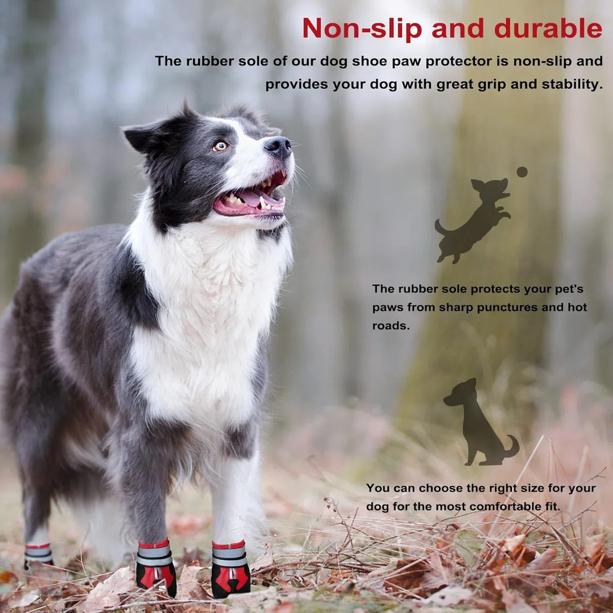 Scarpe per cani, protezione zampe, 4 pezzi, traspiranti, per cani, per attività all'aperto, estive, antiscivolo, con suola antiscivolo, per cani di taglia piccola, media e grande, rosso, XXL