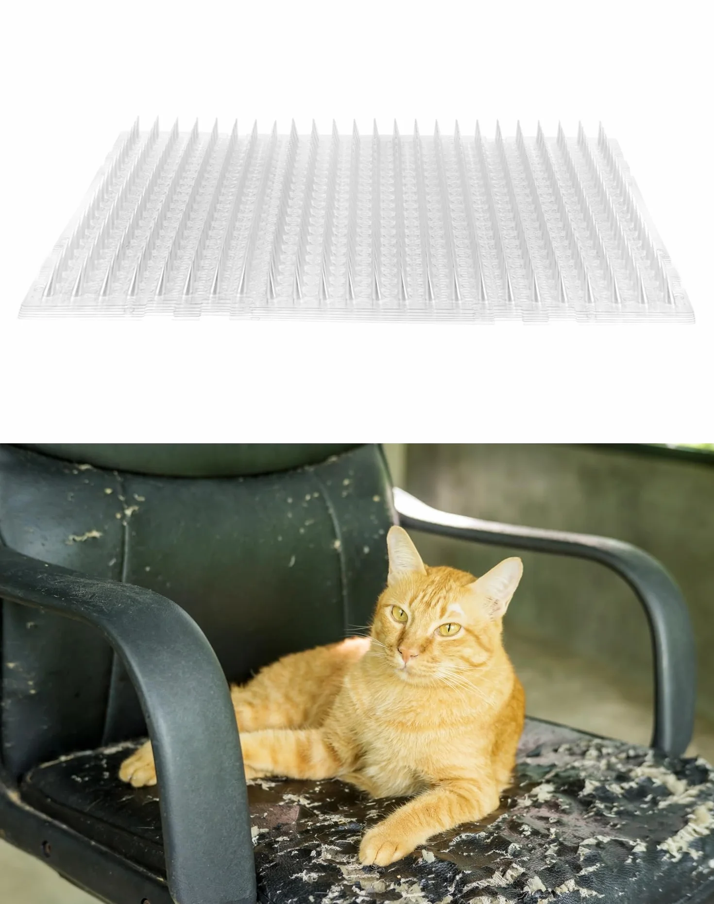 QWORK® Confezione da 6 tappetini repellenti per Gatti Trasparenti 34x42 cm, Tappetino Chiodato per respingere i Gatti in Interni ed Esterni