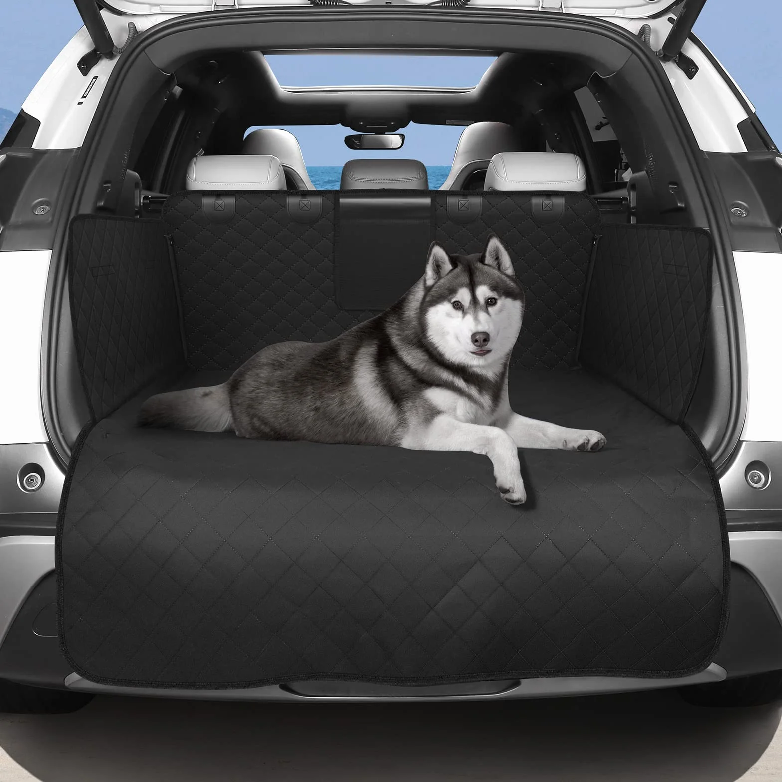 DOBIGER Telo Auto per Cani 185x105 cm, Protezione 360° Impermeabile e Antiscivolo, Tappetino Bagagliaio Universale Lavabile per SUV e Station Wagon, Resistente ai Graffi