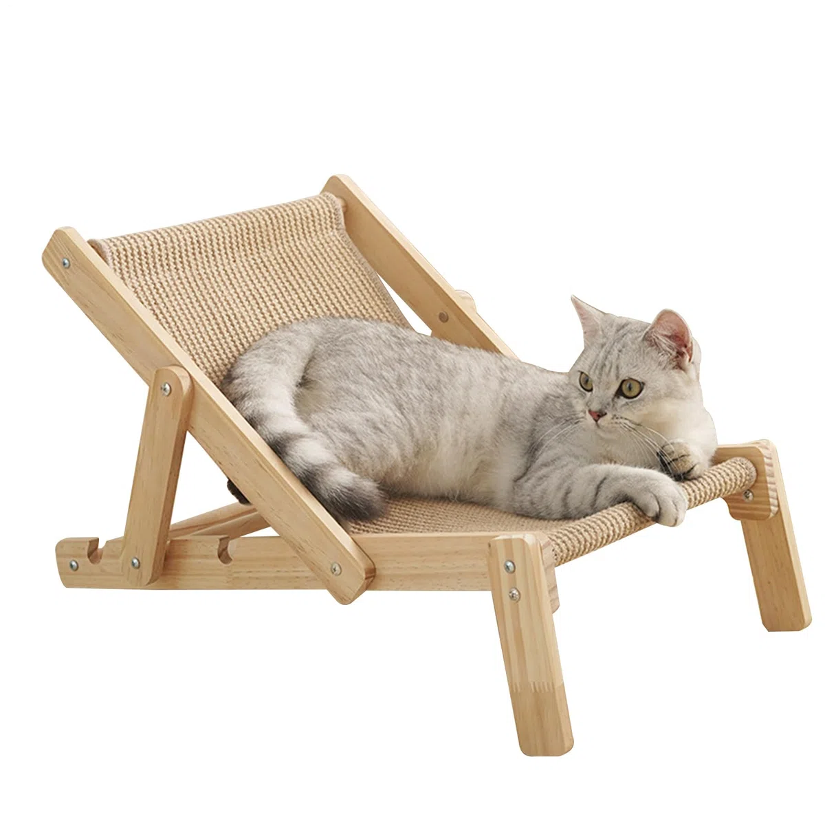 Sedia Per Gatti - Lettino Per Micetti In Canapa Sisal | Amaca Per Micini | Brandina Portatile Per Interno | Legno Di Legno Regolabile Elevato Di Gatto | Pieghevole Rialzato Per Gattini