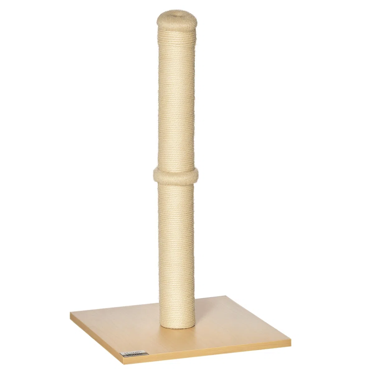 PawHut Tiragraffi per Gatti con Palo in Sisal Alto 60 cm, Mini Albero Tiragraffi Salvaspazio Multiuso con Base in Truciolato, Beige