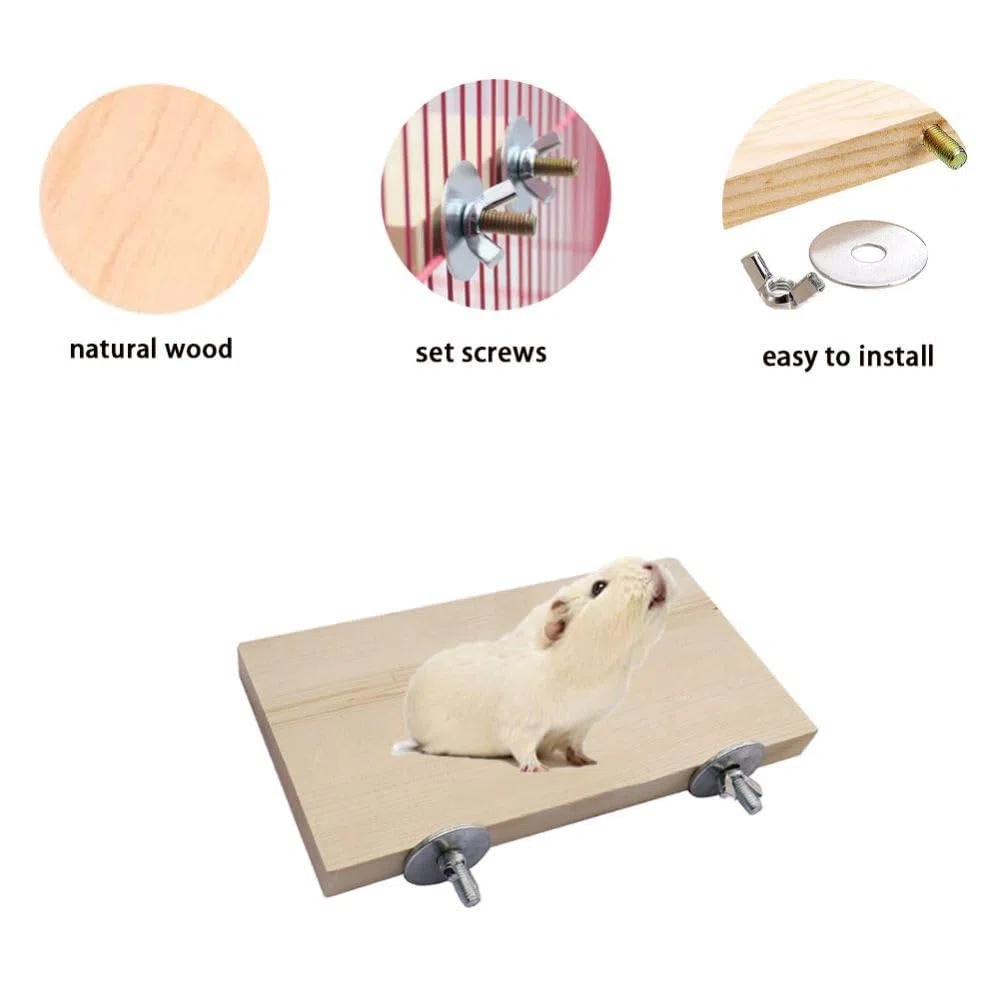 Piattaforma piatta in legno per uccelli, 2 pezzi, piattaforma per arrampicata per animali domestici, accessori per piccoli animali, parrocchetti, pappagalli, cincillà, criceti, ratti, topi e