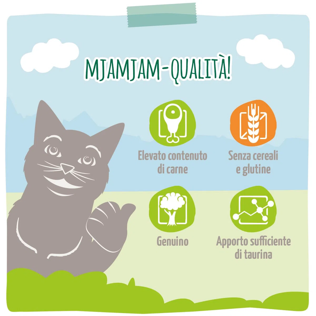 MjAMjAM - cibo umido premium per gatti - deliziosa renna con pollo su deliziose carote, confezione da 6 (6 x 400 g), senza cereali con carne extra
