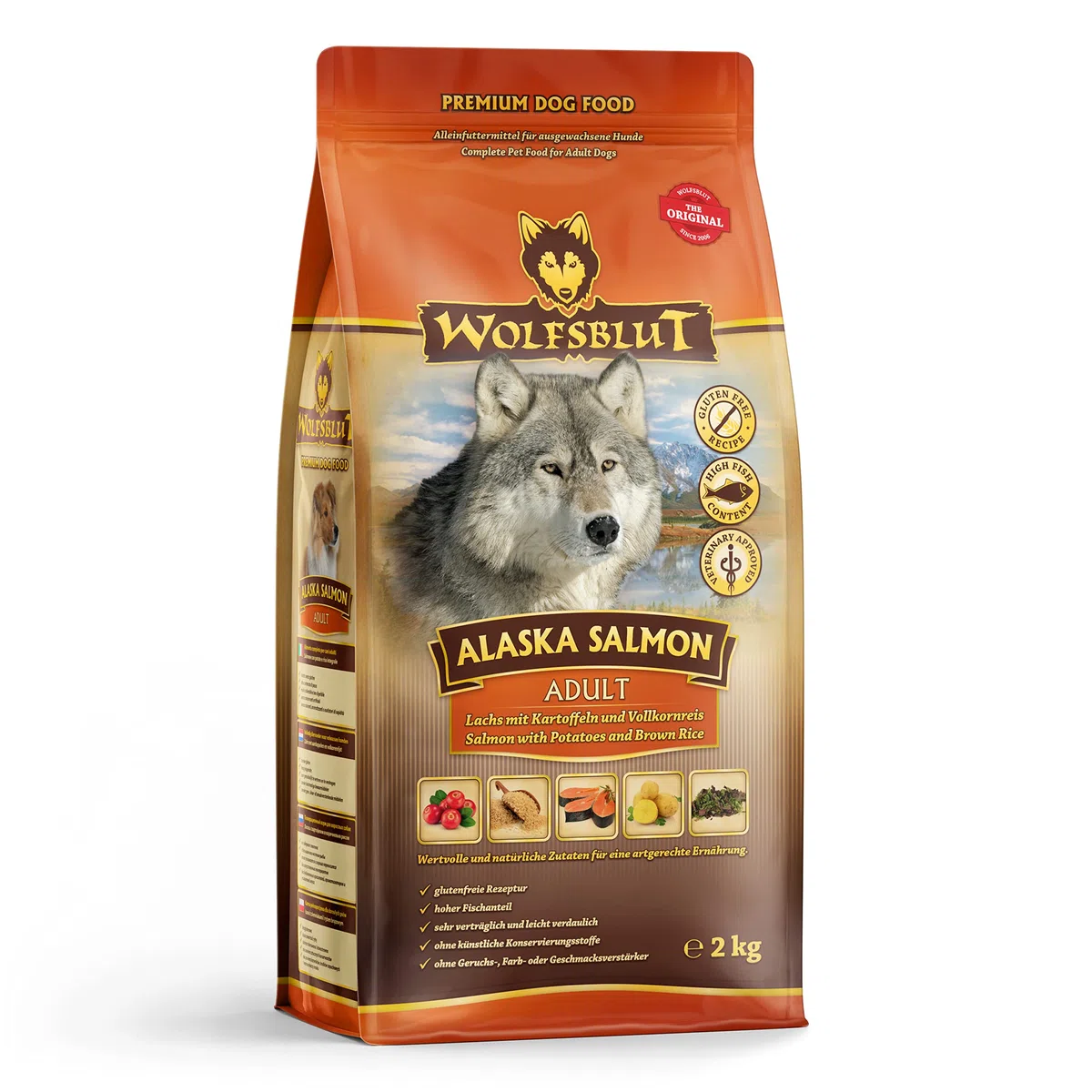 Wolfsblut - Alaska Salmon - 2 kg - Salmone - Cibo Secco - Cibo per Cani - Senza Cereali