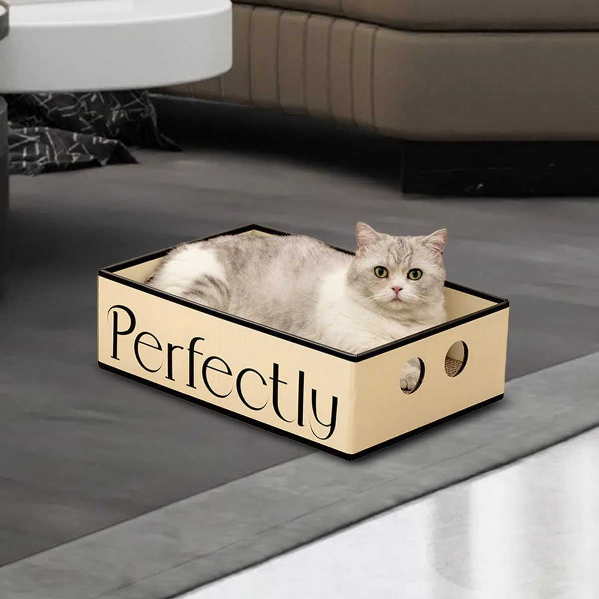 Gralara Scatola tiragraffi per Gatti in Cartone, Lettino per Gatti Ondulato, Durevole, Lettino per graffiare Il Lettino, tiragraffi per Gattini, Perfettamente
