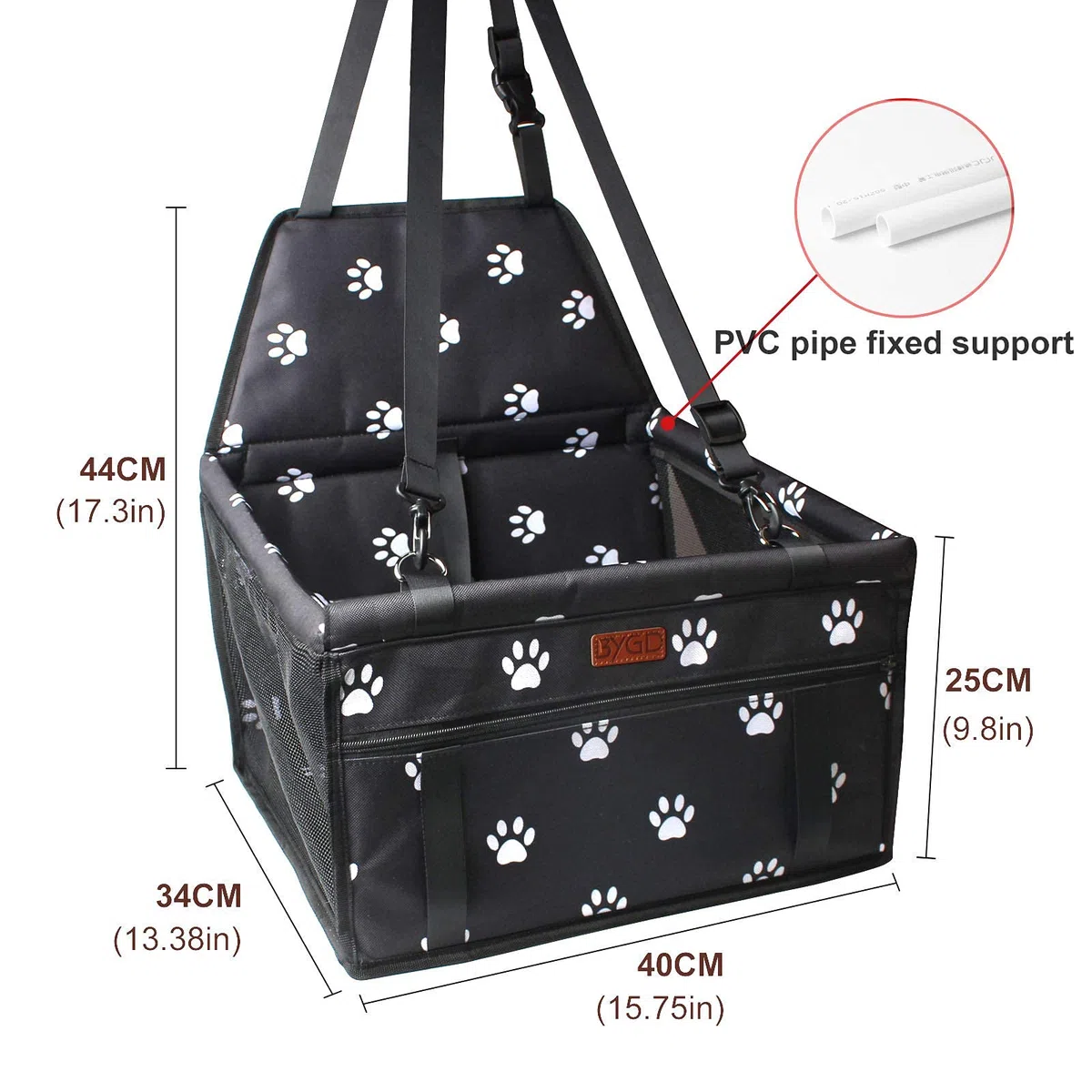 BYGD Seggiolino Auto per Cane, Alzatine Seggiolini Auto Coprisedile per Cani Coprisedile Trasportabile Pieghevole Posteriore Universale Sedile dell'Auto Indietro Animali Domestici