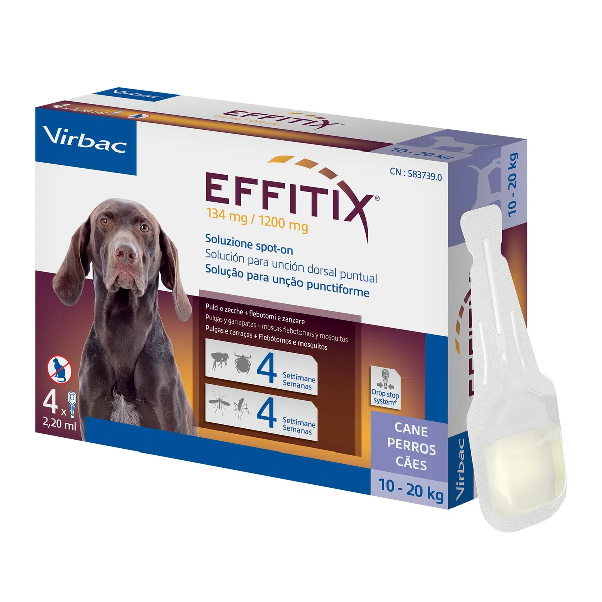 Spot On Effitix medio cane 10-20 kg 4 fiale