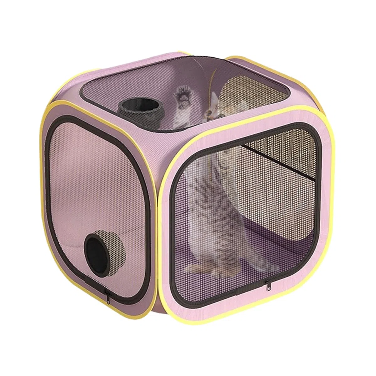 Asciugatore per Gatti Scatola - Recinto Asciugatura,Salone Toelettatura Portatile per Animali Domestici con Gabbia Anti-Volante per Cani Gatti