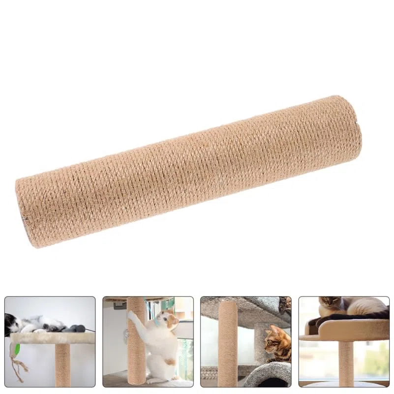Yardwe Tiragraffi Per Gatti Da Interno Verticale in Corda Di Iuta Naturale 40 Cm Palo Di Ricambio Robusto Per Protezione Mobili e Benessere Felino