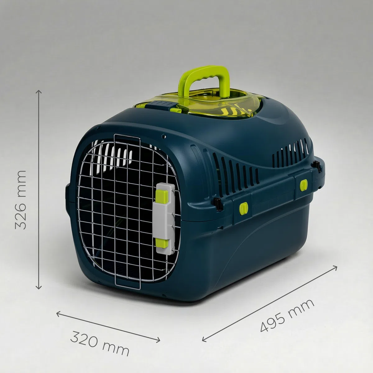 SAFY Trasportino Rigido per Gatti e Cani fino a 5 kg per Auto, Ventilato, Facile da Pulire, con Apertura Superiore per Controllo, Maniglia, Porta in Metallo con Doppia Sicura e Ciotola Inclusa