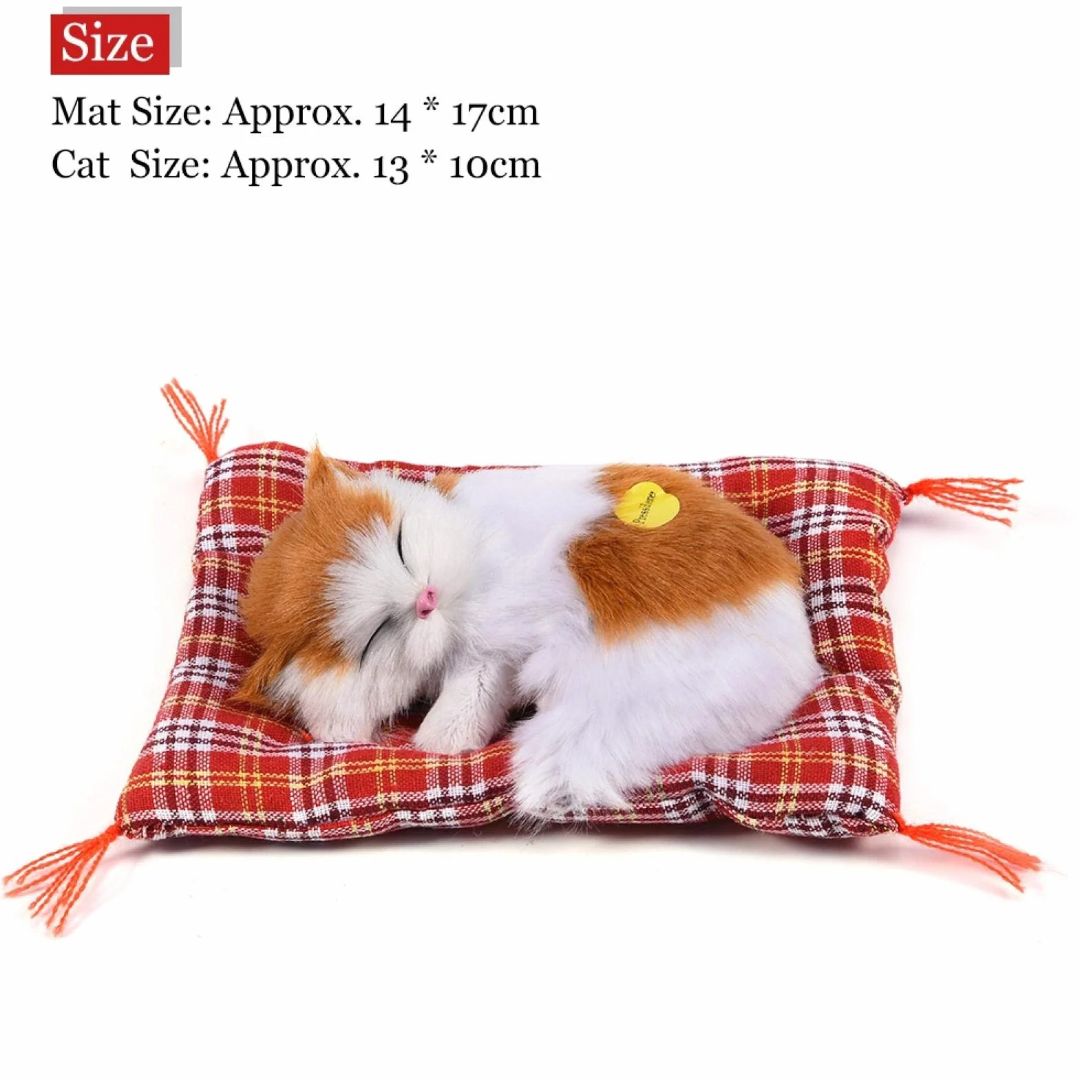 Simulazione Peluche Gatto Giocattolo, 4 Tipi Simulazione Peluche Gatto Peluche Giocattolo Sonoro Decorazione della Casa - per Bambini(Giallo + Bianco)