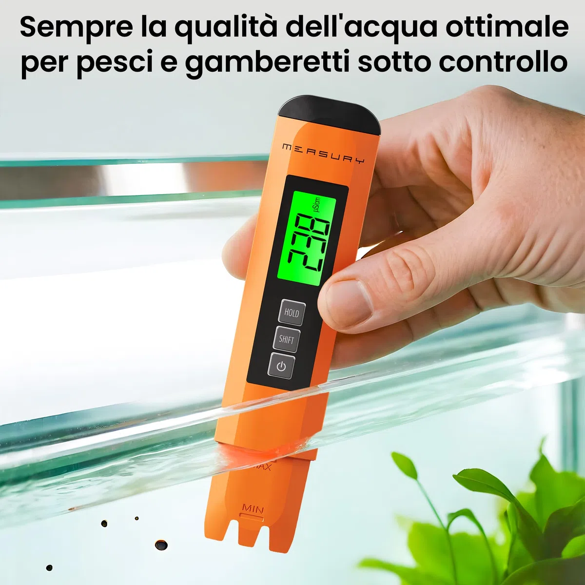 Measury Conduttivimetro/TDS Tester di Acqua - Misuratore Acqua Potabile, Misuratore Residuo Fisso Acqua