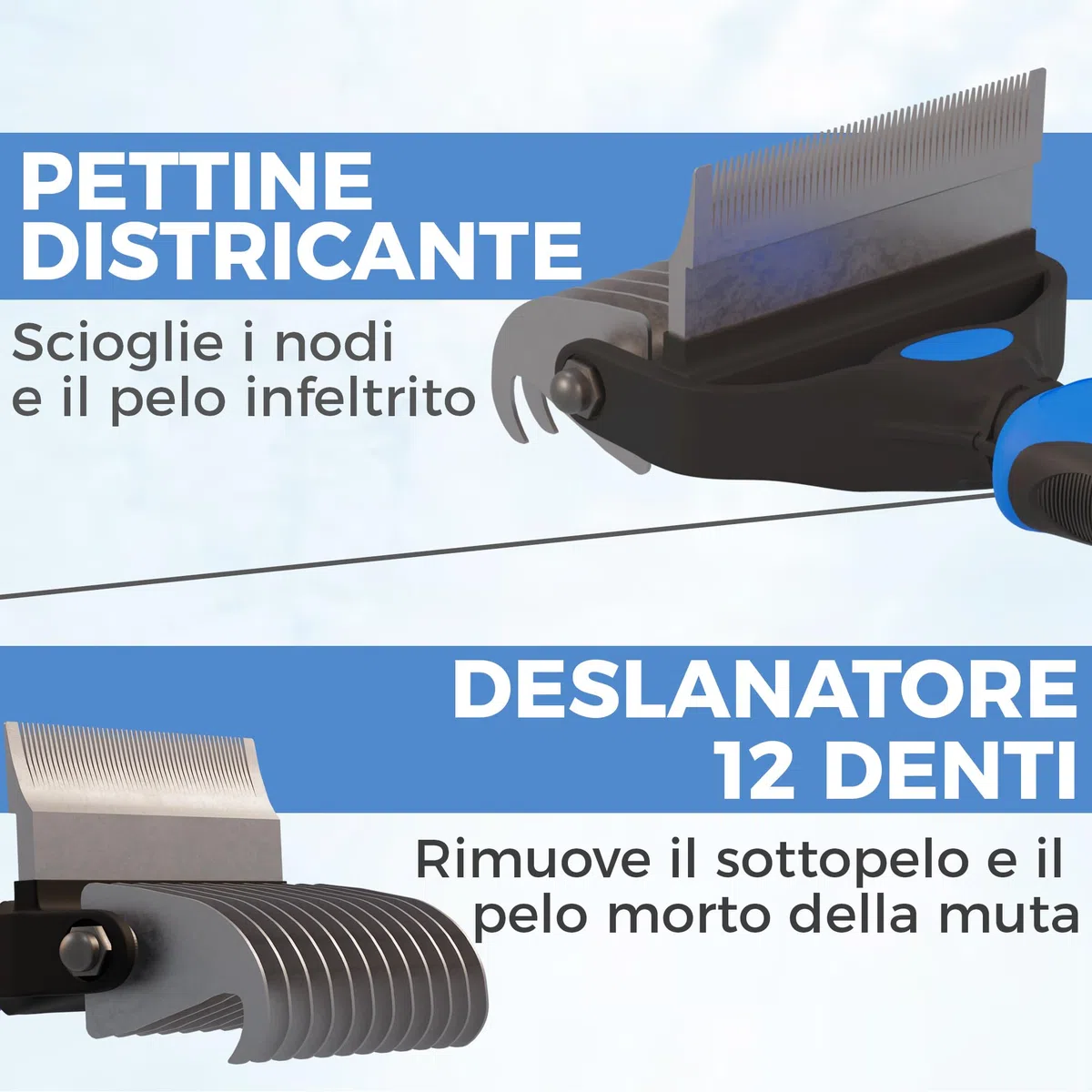 Spazzola per cani e gatti a pelo lungo - pettine grande professionale districante e spazzole per cani, gatti persiani e animali domestici a pelo corto per rimuovere peli morti (Piccolo)