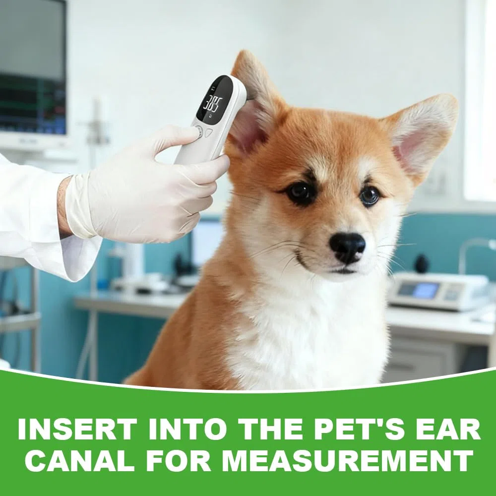 Monitor della temperatura dell'orecchio del cane, termometro per cani e gatti, termometro digitale per animali domestici con display a LED, termometro portatile per cani, gatti e animali