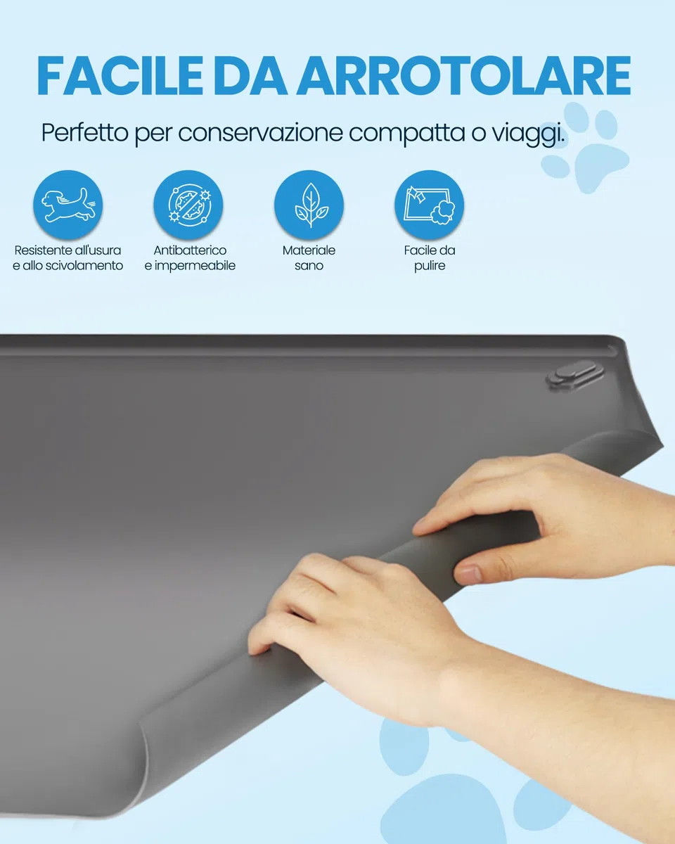 Kittyspout Vassoio Porta Traversine per Cani con 4 Clip Magnetiche – Base in Silicone Antiscivolo con Bordi Alti Antitrafilamento – Riutilizzabile per Cuccioli e Cani Anziani – 60 x 60 cm
