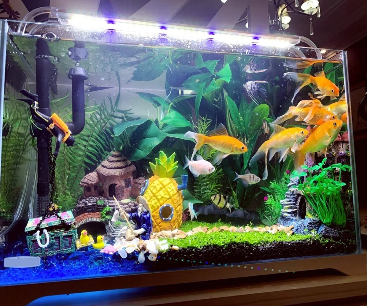 JZK Artificiali Acquario Pianta Piante 30cm Acquario Decorazioni con Foglie in plastica per Pesce, rettili e Anfibi