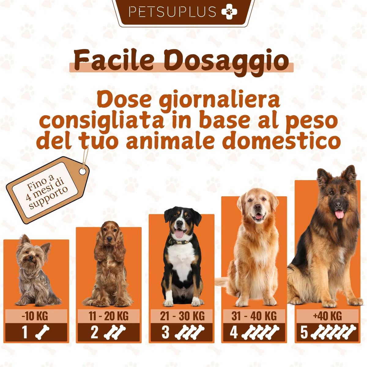 Joint Care Cani Articolazioni - Integratore Articolazioni Cane - Condroprotettori - Condroitina e Glucosamina, MSM, Collagene e Acido Ialuronico -120 Masticabili